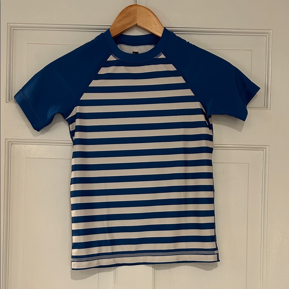 Tea Collection Blue and White Striped Rashguard
